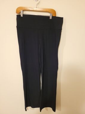 Women's Spalding Black Wide-Leg Pull-On Pants Size Large